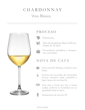 Set vino blanco La Cetto línea clásica chardonnay 750 ml