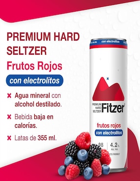 Cocktail Hard Seltzer Fitzer sabor frutal 355 ml