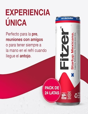 Cocktail Hard Seltzer Fitzer sabor frutal 355 ml