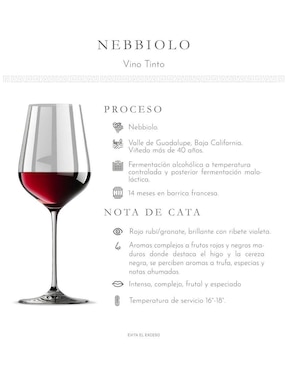 Set vino tinto La Cetto Nebbiolo 750 ml