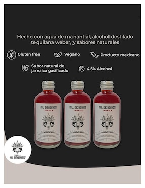 Set mix cocktail Mil demonios mil demonios sabor jamaica 295 ml