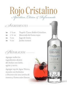 Tequila Tierra Noble tipo cristalino 750 ml