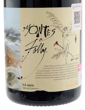 Vino tinto shiraz Montes Folly Chile 750 ml