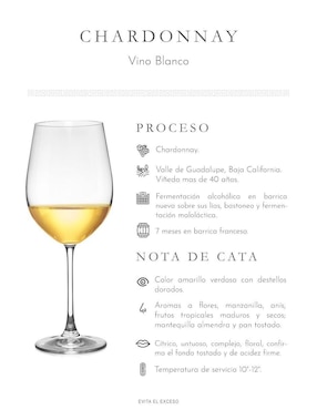 Set de vino blanco La Cetto Reserva Privada Chardonnay 750 ml