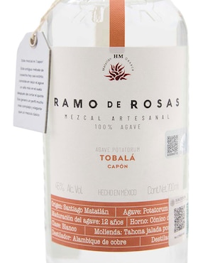 Mezcal Mezcal Artesanal Ramo de Rosas Tobalá Capón joven 700 ml