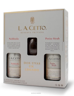 Set de vino tinto Nebbiolo La Cetto Reserva Privada  México 750 ml