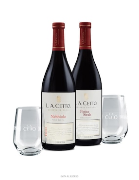 Set de vino tinto Nebbiolo La Cetto Reserva Privada México 750 ml