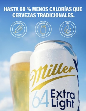 Cerveza clara Miller Ultra Light lager amargo 355 ml
