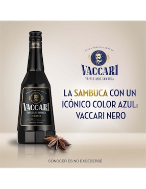 Licor de anís Vaccari sabor dulce nero 700 ml