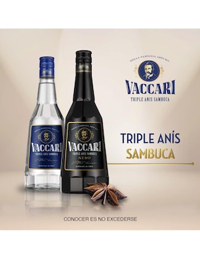 Licor de anís Vaccari sabor dulce nero 700 ml