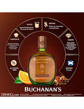 Whisky Scotch Buchanans Special Reserve 18 Años Blended 750 ml
