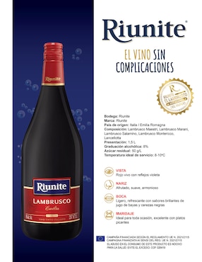 Vino tinto Riunite lambrusco