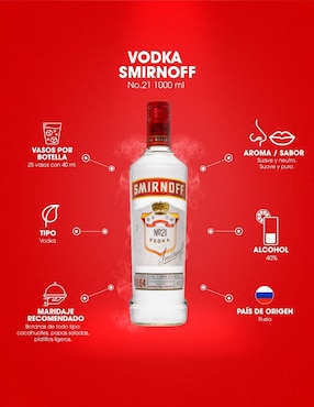 Vodka de albahaca dulce Smirnoff N°21 1 L