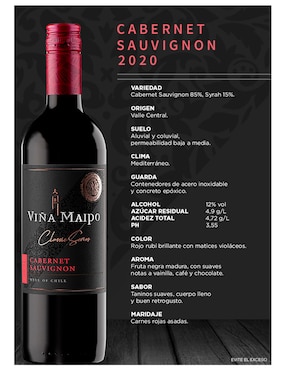 Vino tinto Viña Maipo cabernet sauvignon