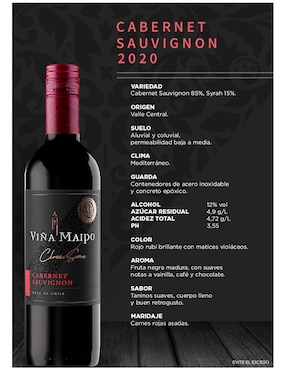 Vino tinto Viña Maipo cabernet sauvignon