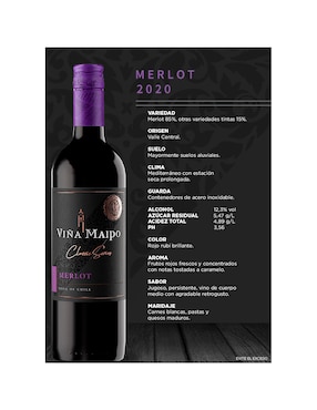 Vino tinto Viña Maipo Classic Series Merlot 750 ml