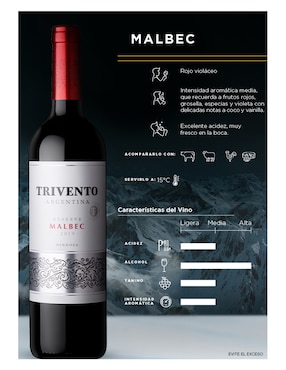 Vino tinto Trivento Reserve malbec 750 ml