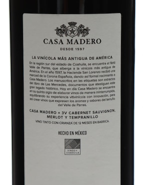 Vino tinto Casa Madero 3V Tempranillo, Merlot y Cabernet 750 ml