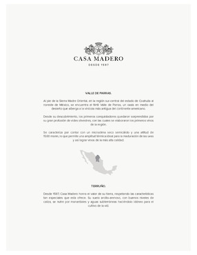 Vino blanco Casa Madero 2V chardonnay 750 ml