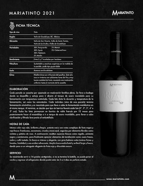 Vino Tinto Mariatinto cabernet sauvignon750 ml