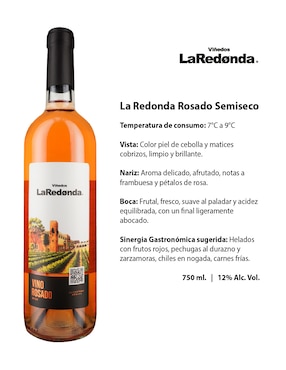 Vino Rosado coupage semi seco La Redonda 750 ml
