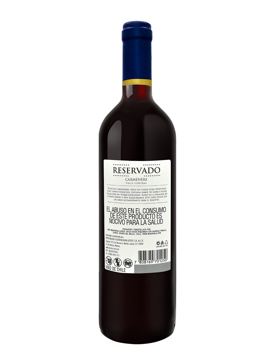 Vino tinto carmenere 750 ml 2