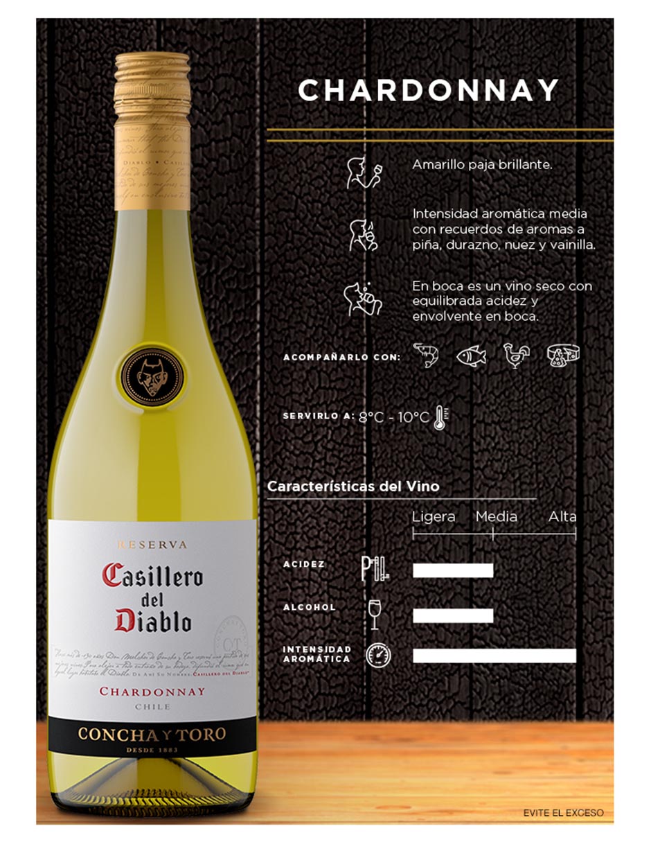 Vino blanco Casillero del Diablo Chardonnay 750 ml 2