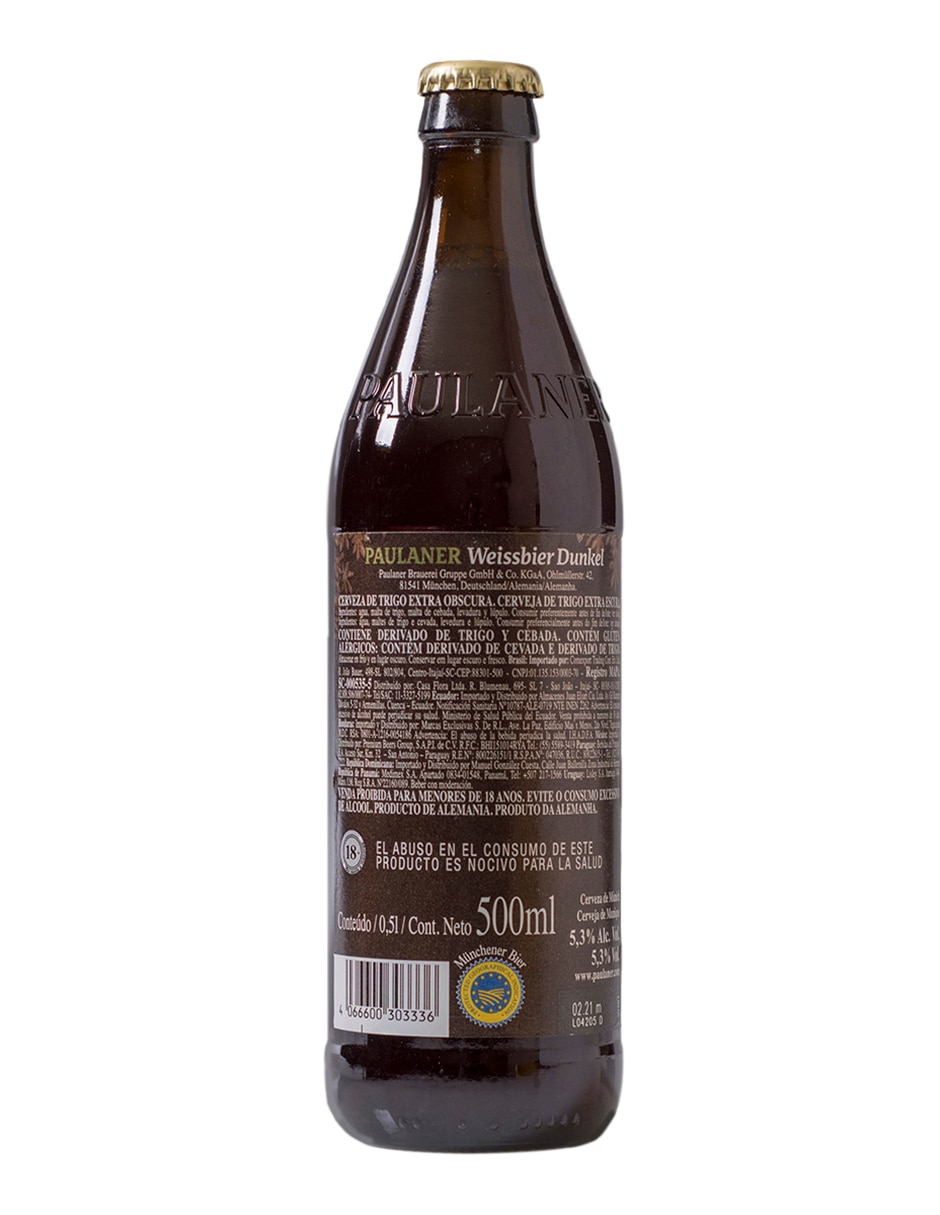 Cerveza obscura Weissbier Dunkel café 500 ml 2