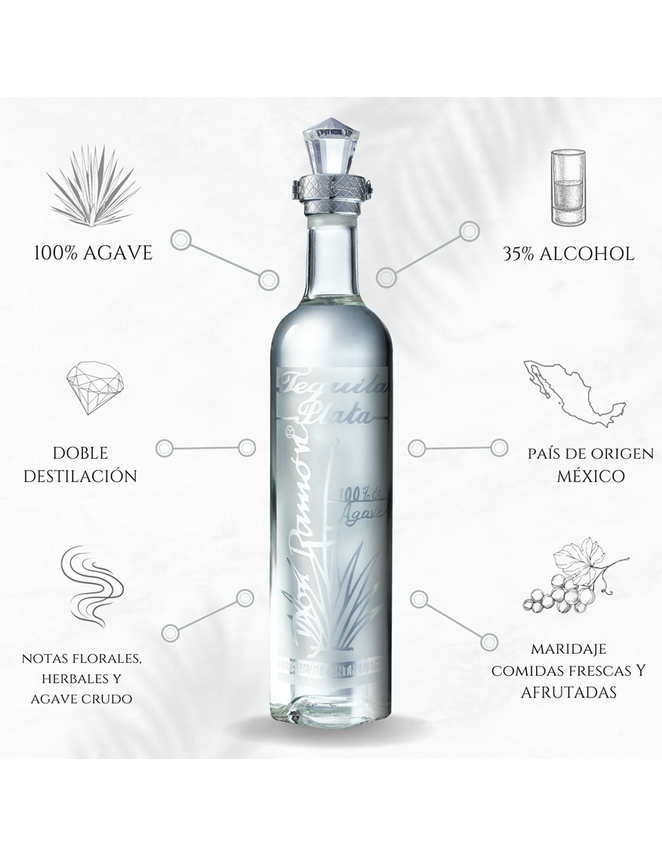 Tequila tipo Plata 750 ml 2