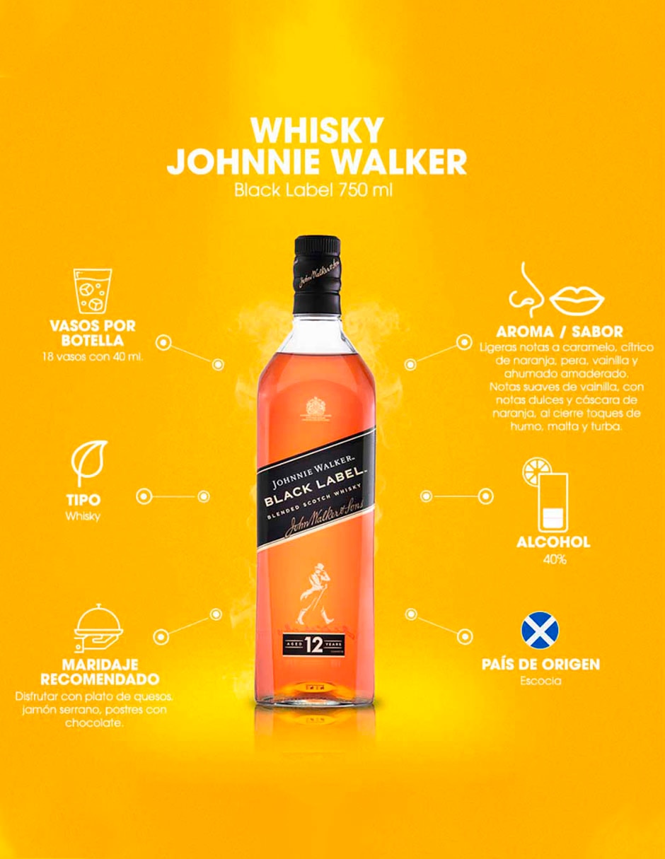 Whisky Scotch Black Label Blended 6