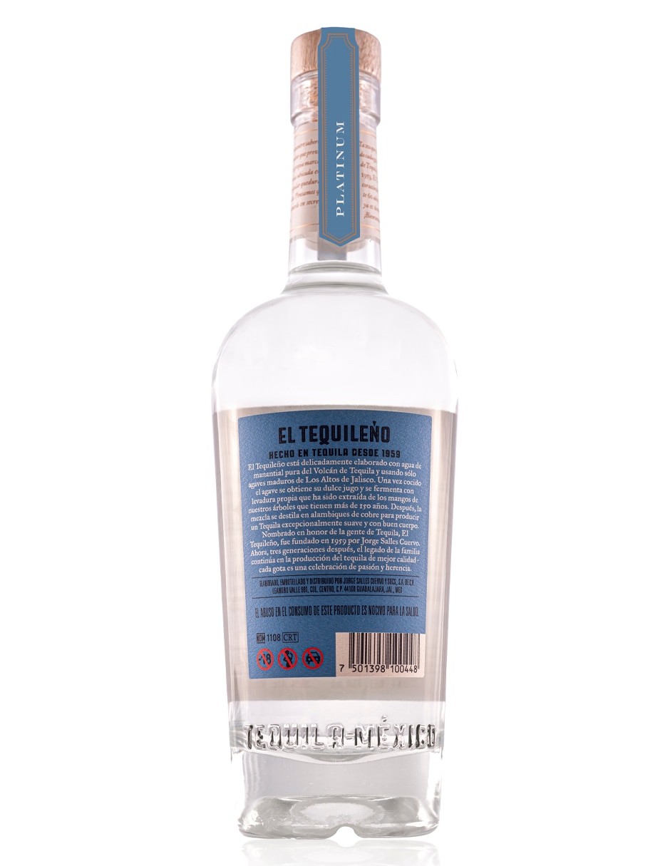 Tequila tipo Platino 750 ml 2