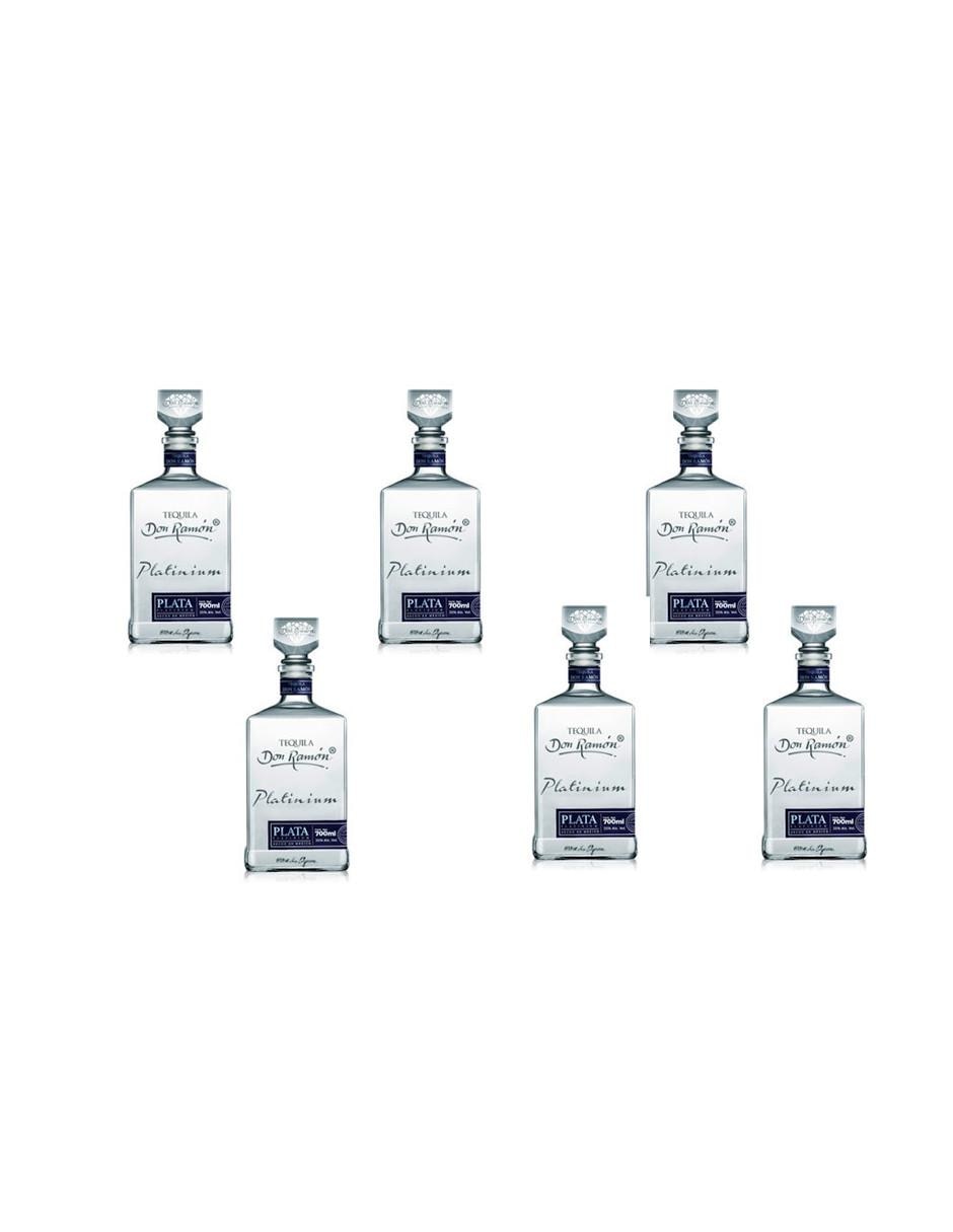 Caja de tequila Platinum tipo Plata 6 piezas 700 ml c/u Caja de tequila Platinum tipo Plata 6 piezas 700 ml c/u