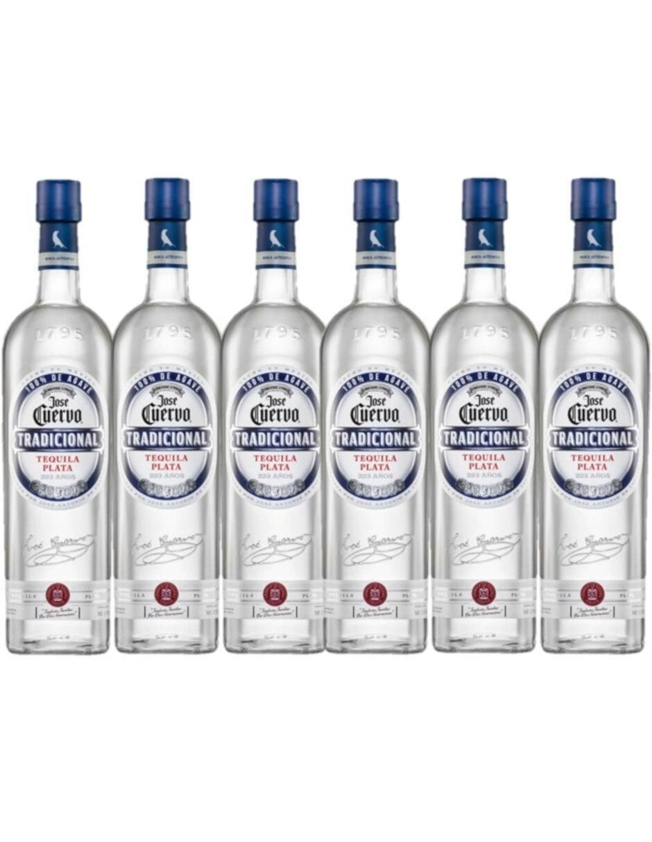 Tequila Tradicional tipo Plata 6 piezas 950 ml c/u
