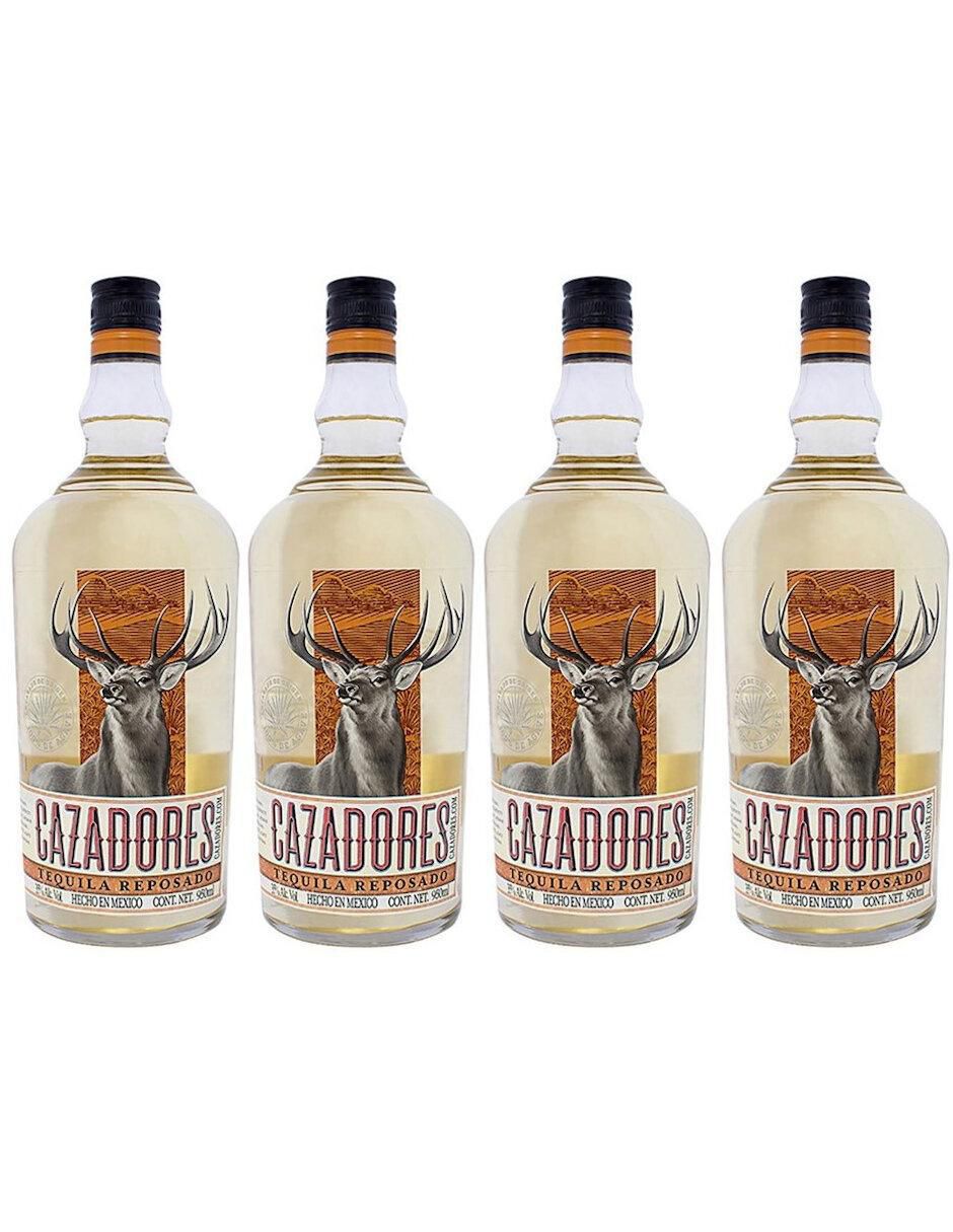 Caja de tequila tipo Reposado 4 piezas 950 ml c/u