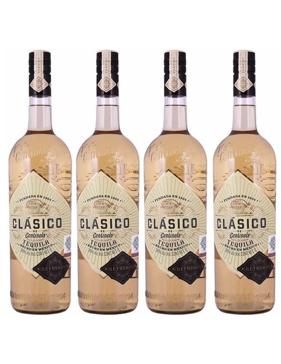 Caja de tequila tipo Reposado 4 piezas 1 L c/u
