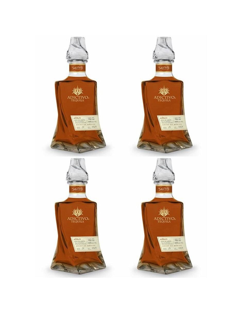 Caja de tequila tipo Añejo 4 piezas 750 ml c/u