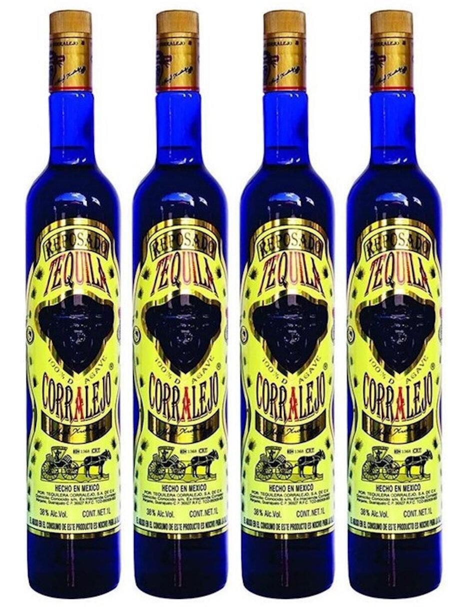 Caja de tequila tipo Reposado 4 piezas 1 L c/u