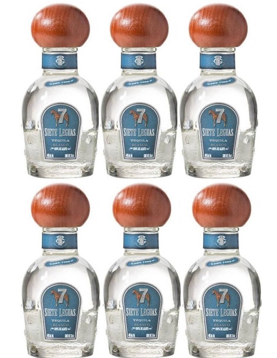 Caja de tequila tipo Blanco 6 piezas 50 ml c/u