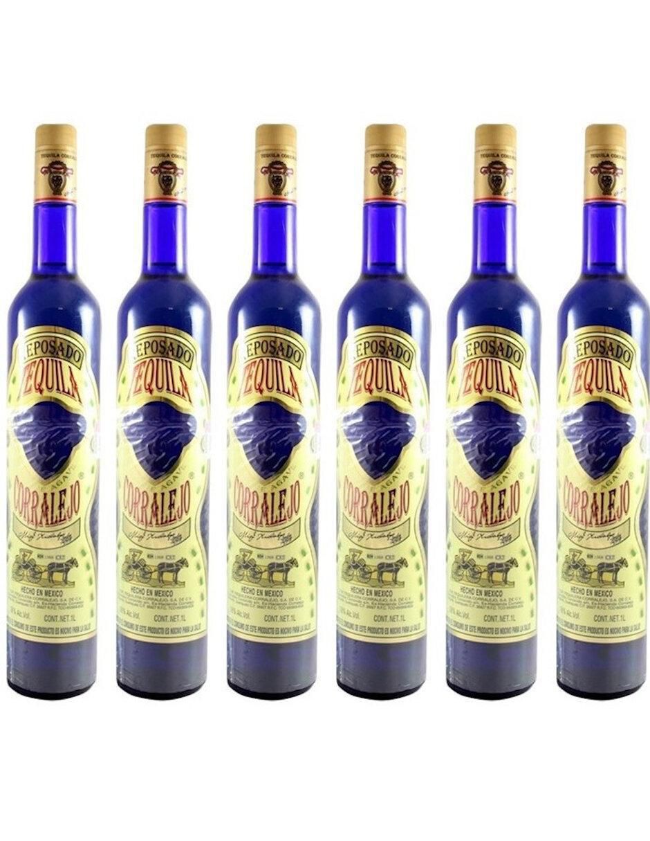 Caja de tequila tipo Reposado 6 piezas 1 L c/u
