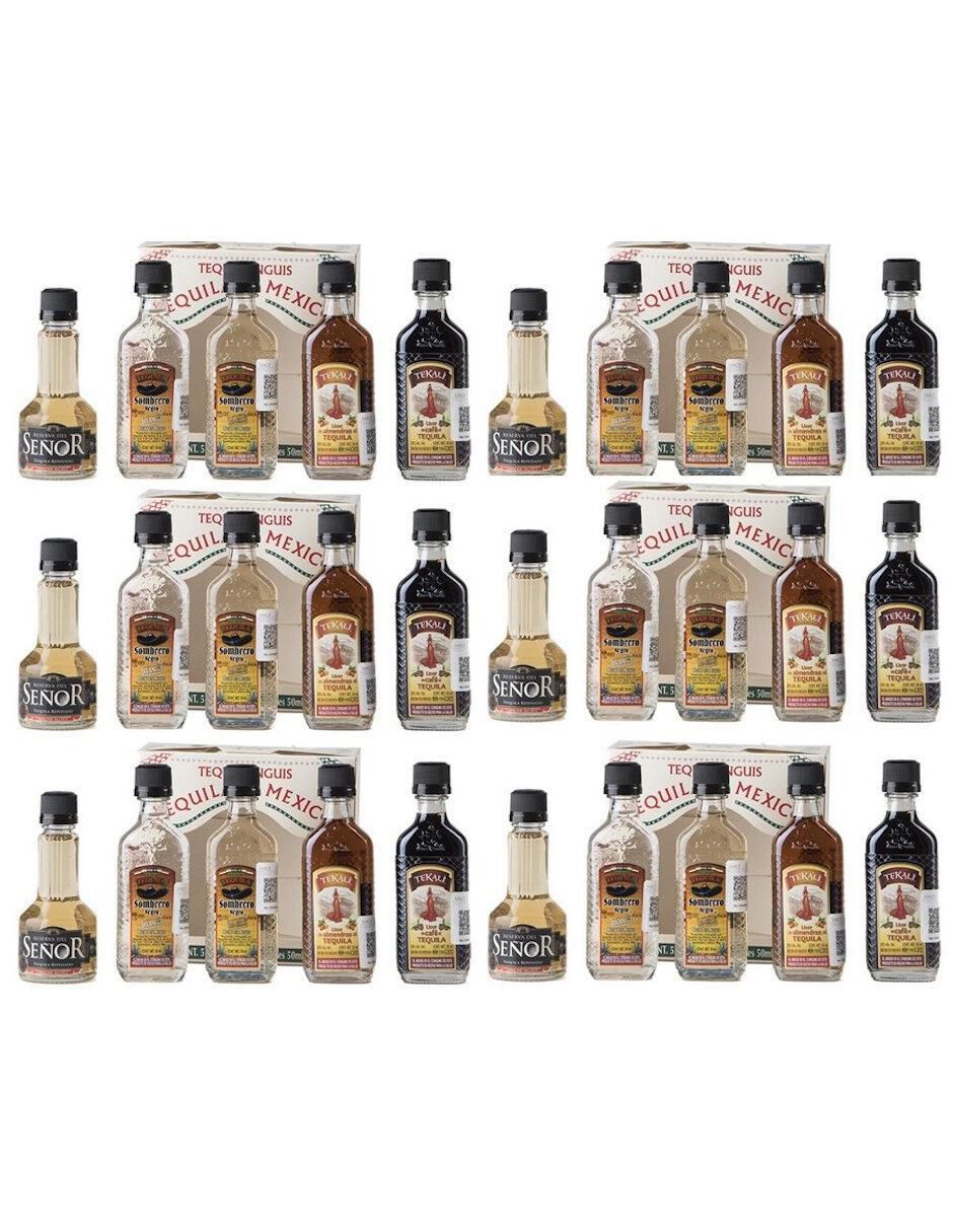 Caja de tequila tipo Reposado 6 piezas 50 ml c/u 1
