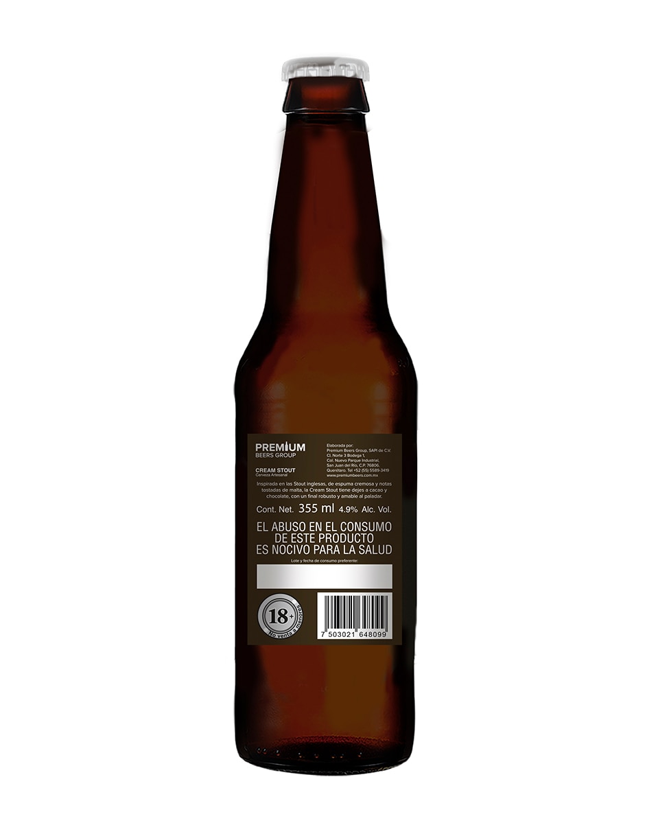 Cerveza clara Cream Stout tostado 355 ml 2