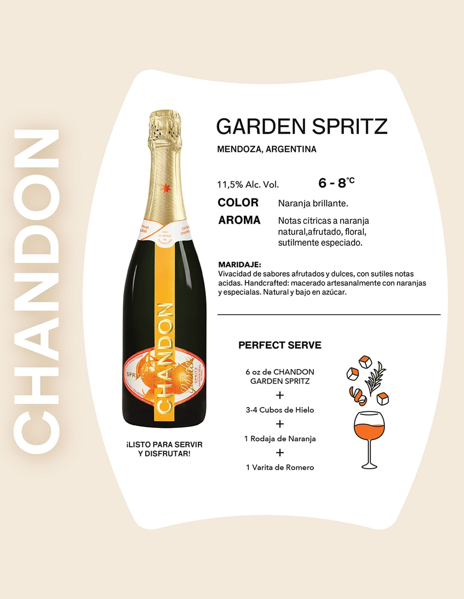 Vino espumoso blanco Chardonnay Garden Spritz Argentina 750 ml 3