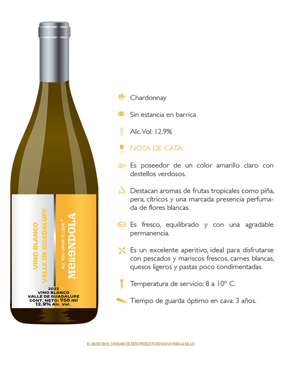 Vino blanco chardonnay 750 ml 3