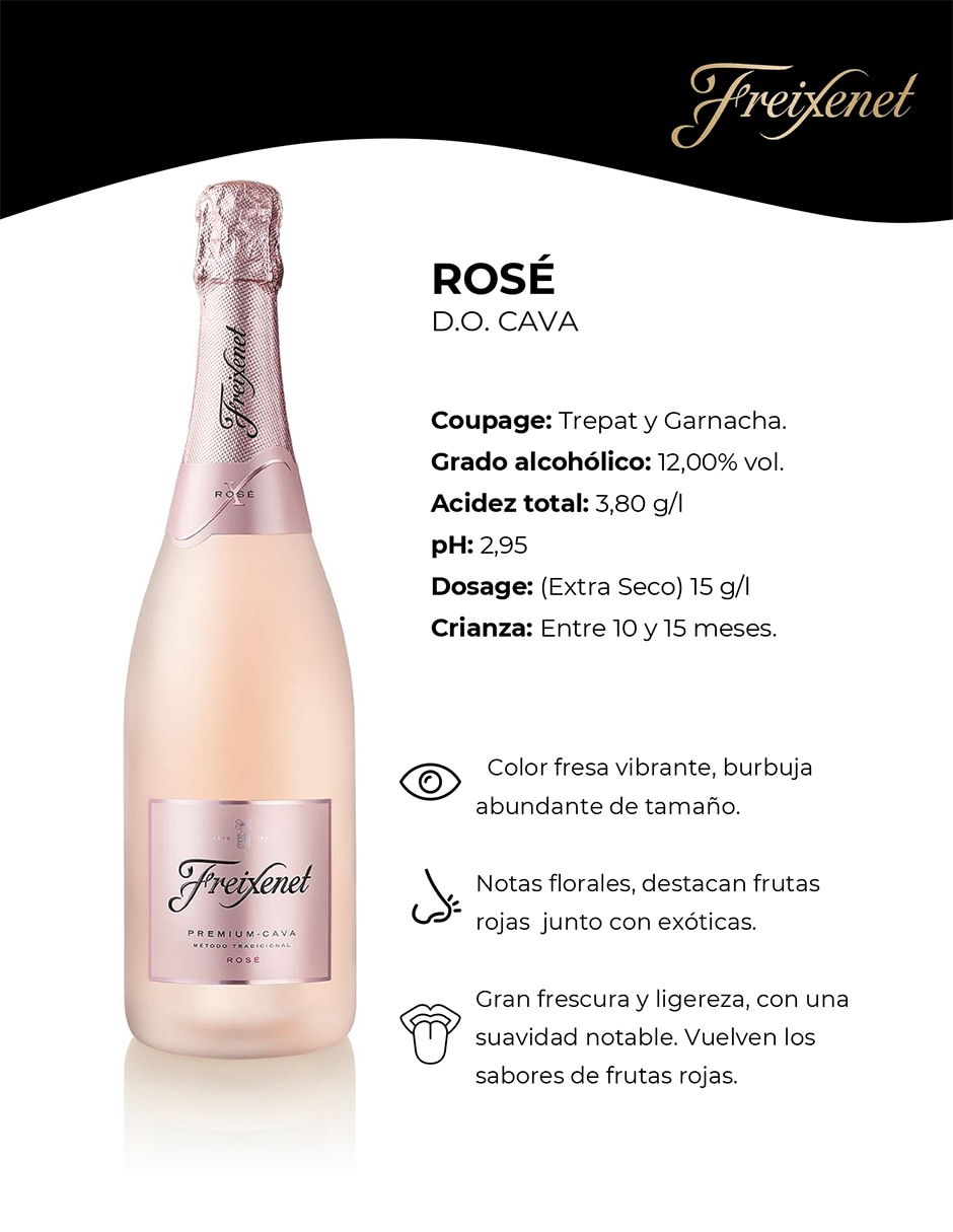 Vino espumoso rosado Garnacha Premium Cava Rosé España 750 ml 4