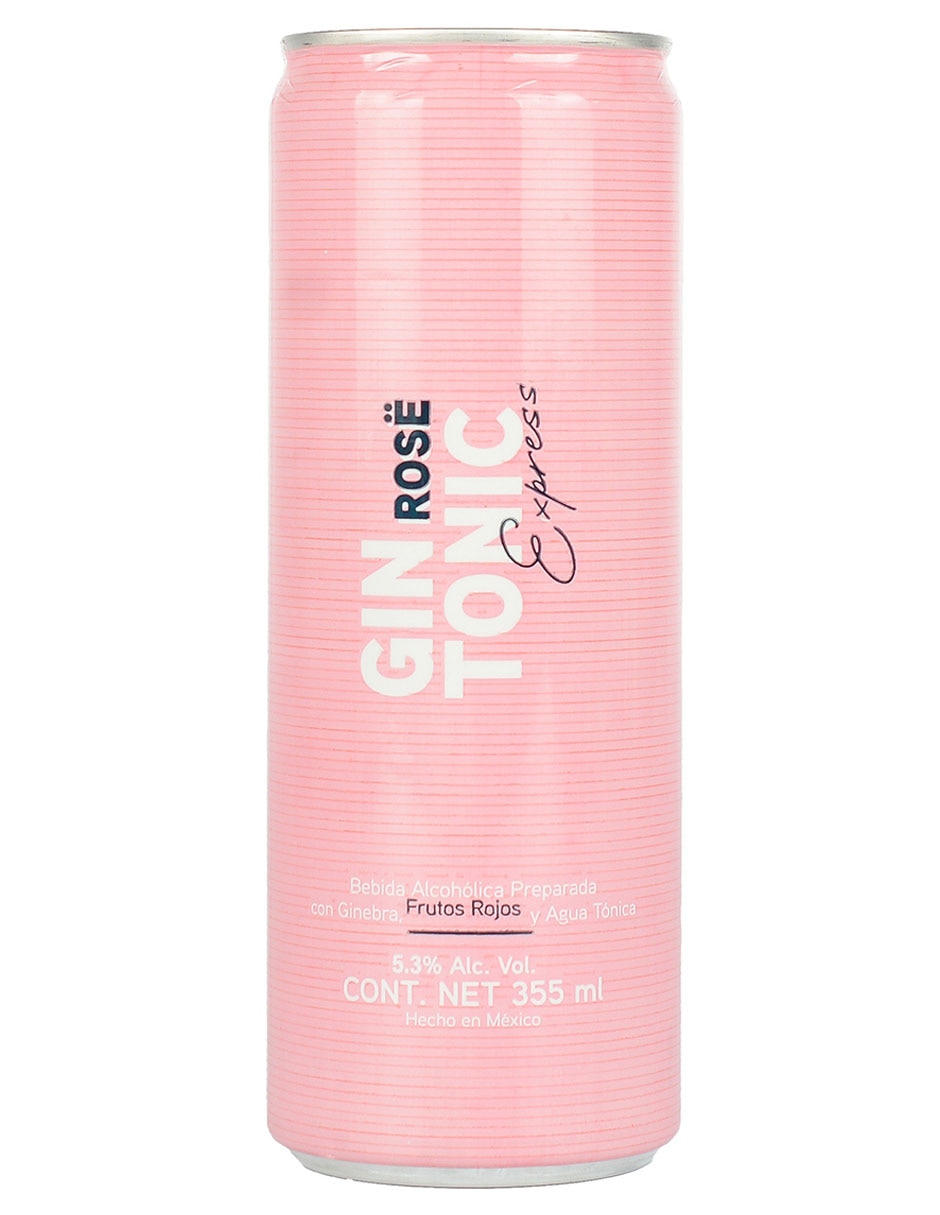 Cocktail Gin Tonic Rose Express sabor frutos rojos 355 ml