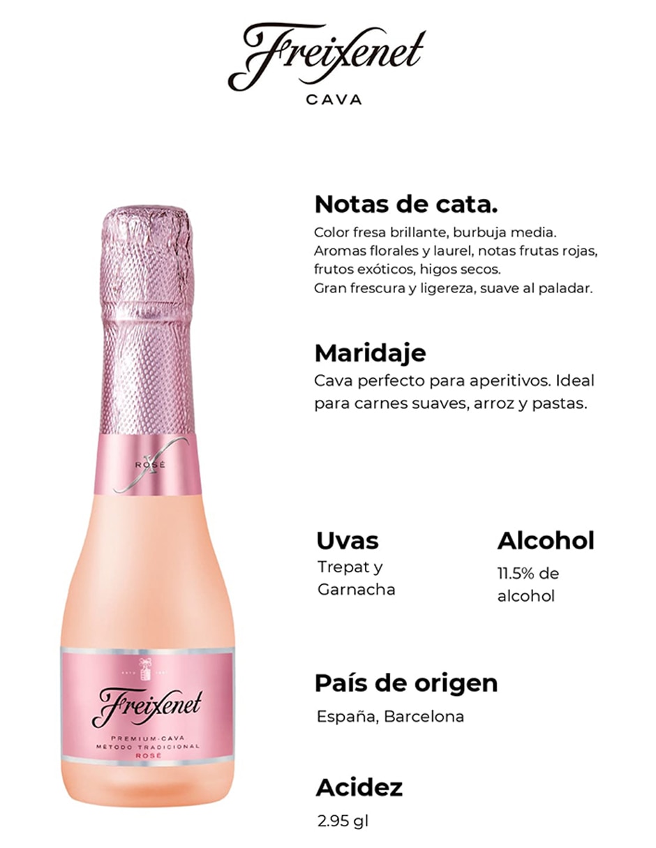 Vino espumoso rosado Garnacha Premiun Cava España 200 ml 4