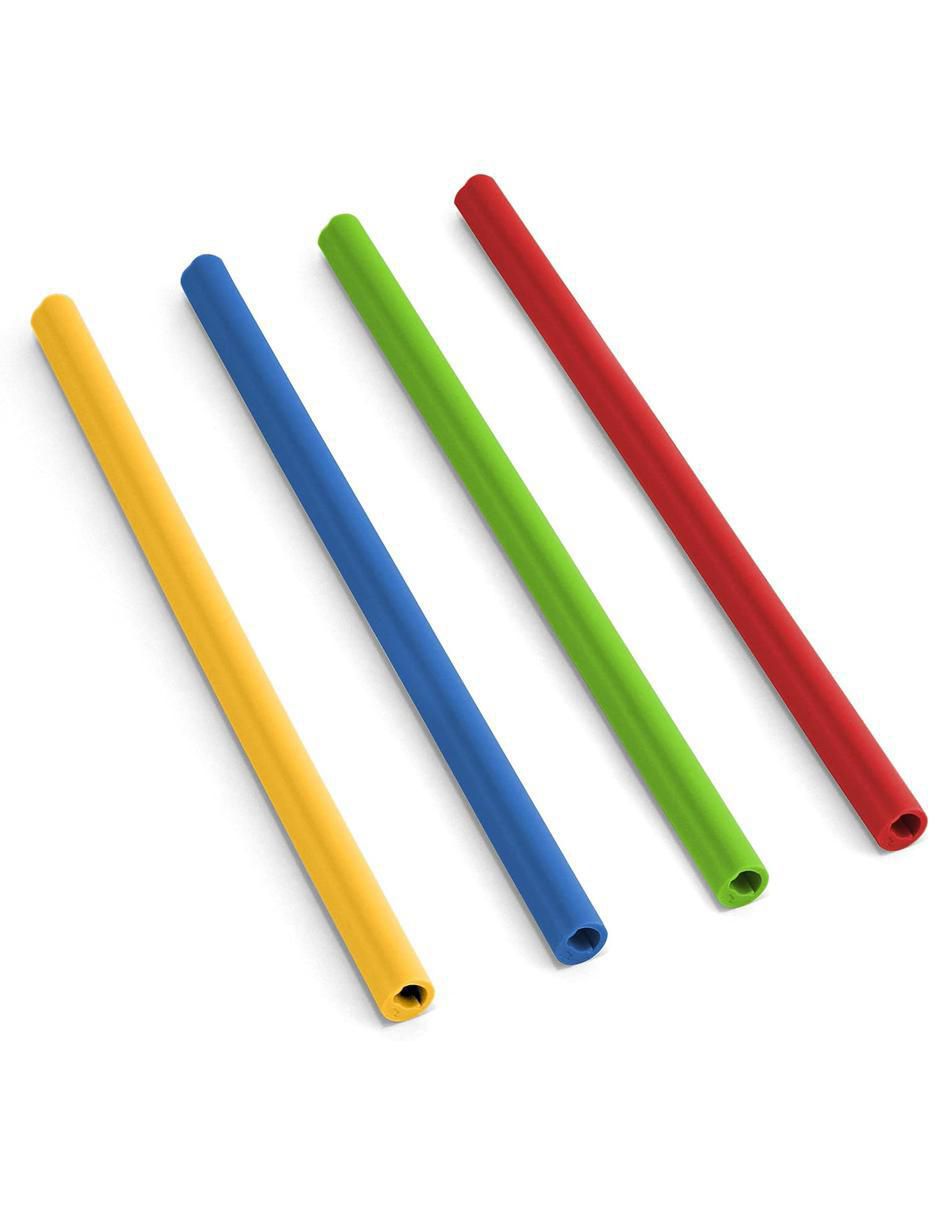 Popote de silicón con 4 piezas Popote de silicón con 4 piezas