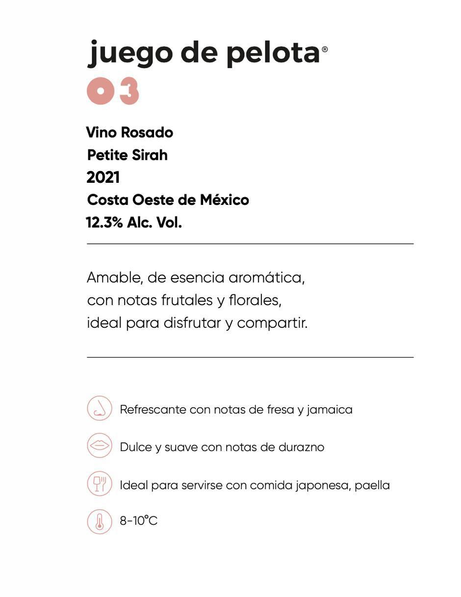 Vino rosado varietal semi seco Juego de pelota 03 750 ml 2