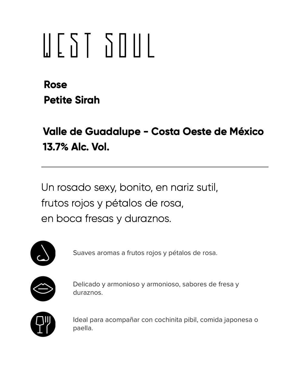 Vino rosado varietal semi seco West Soul 750 ml 3