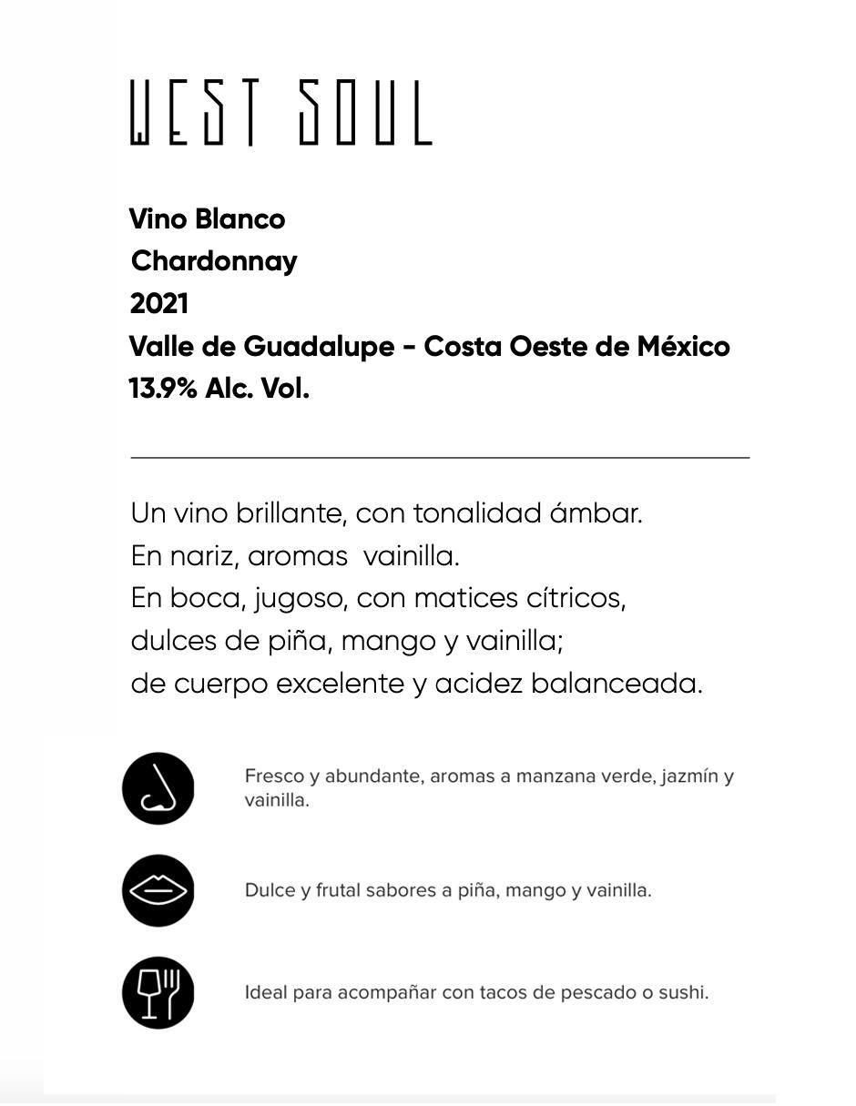 Set vino blanco West Soul chardonnay 3